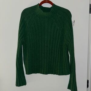 Green Ribbed Women's Sweater
